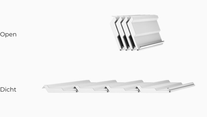 POLLUX louvers — open and closed positions